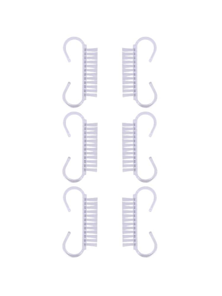 Nail Cleaning Brush Set 6 Pieces Pedicure Scrub Salon System Clear