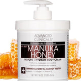 Advanced Clinicals Manuka Honey Restore Hydrate Body Cream Dry Skin 454g