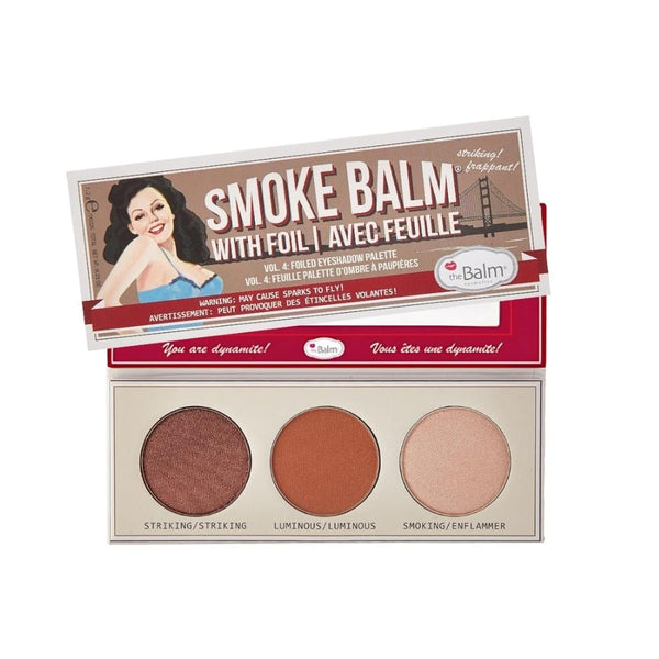 The Balm Smoke Balm Volume Eyeshadow Palette Beige Brown Matte Shimmer 3 Shades