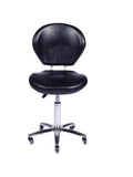 Salon System Staff Chair - Black Leather, Metal Base