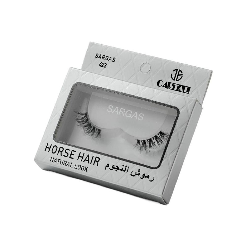 Castal Sargas 423 Natural Hair False Eyelashes, Transparent Band