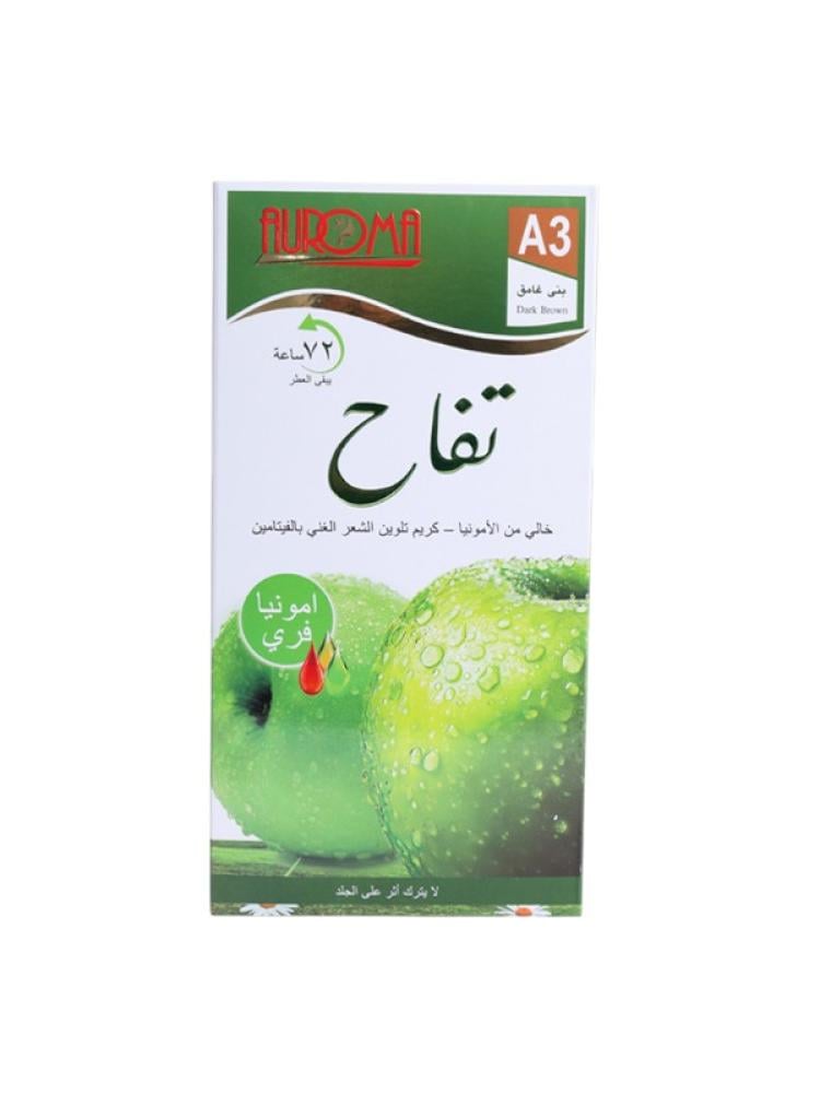 Auroma Apple Hair Color Cream A3 Dark Brown 500ml