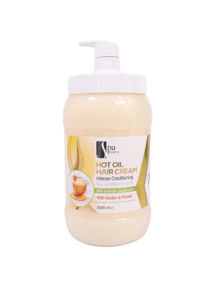 Spa System Milk & Honey Hot Oil Hair Cream for Softness & Shine, 2000ml