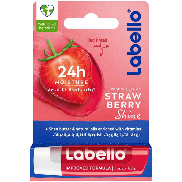 Best Lip Balm Strawberry Shine Tinted Moisturising Formula Labello 4.8g