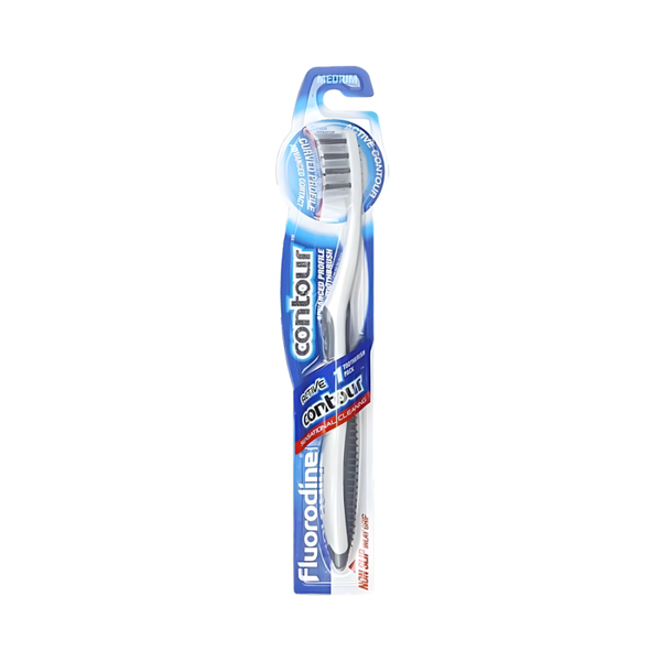 Fluorodine Active Contour Toothbrush Medium Bristles Ergonomic Handle