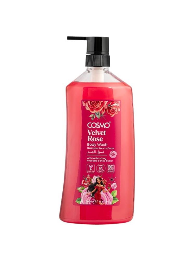 Cosmo Velvet Rose Body Wash with Avocado & Shea Butter - 1000ml