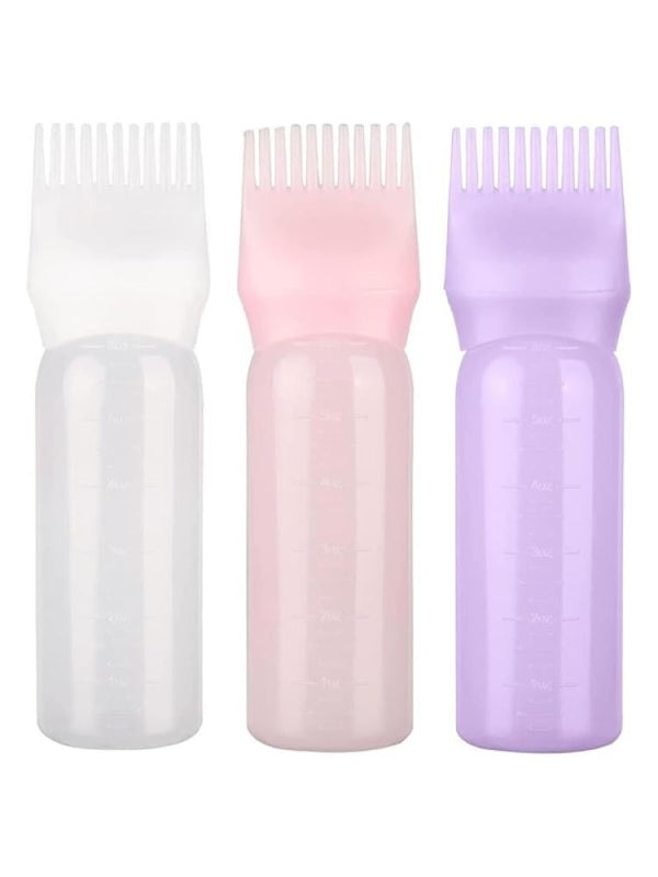 Sasha Oil and Dye Applicator Combs, Even-Distribution Hair Product Tools, 3 Pieces, Multicolor