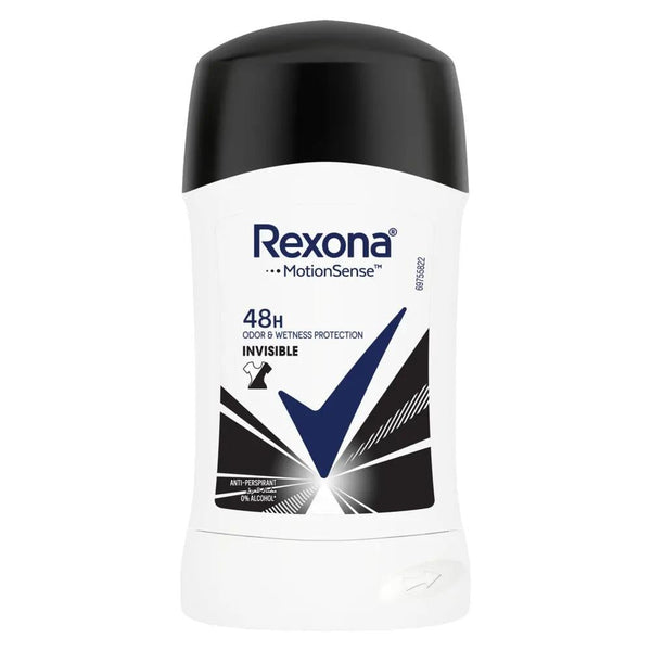 Natural Deodorant Stick Antibacterial Invisible Women Protection Rexona 40g