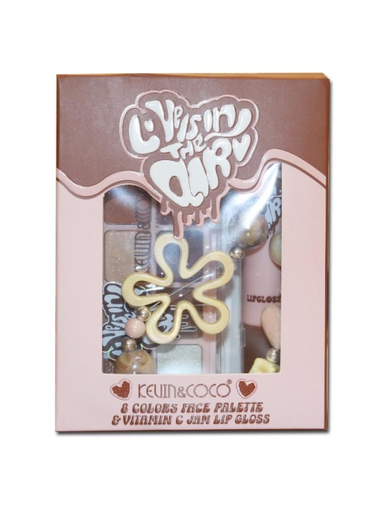 Kevin & Coco 8-Color Face Makeup Palette Vitamin C Lip Gloss
