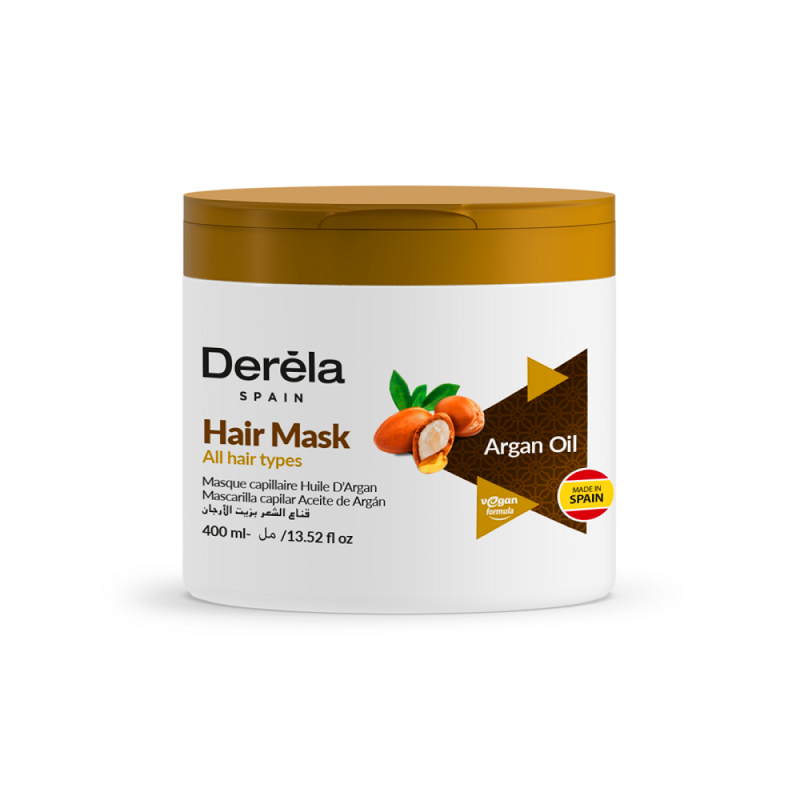 Derela Spain Argan Oil Hair Mask, Hydrating Hair Treatment, 400ml