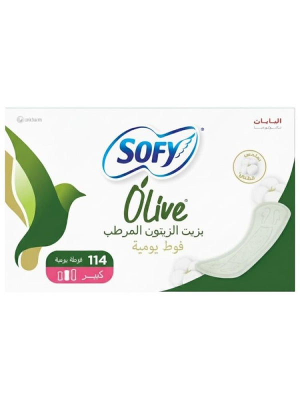 Sofy Moisturizing Olive Oil Sanitary Pads, Large, 114 Count