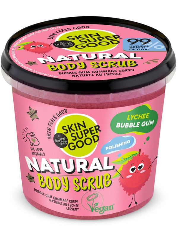 Body Scrub for All Skin Types Lychee Bubble Gum Organic Shop 360ml