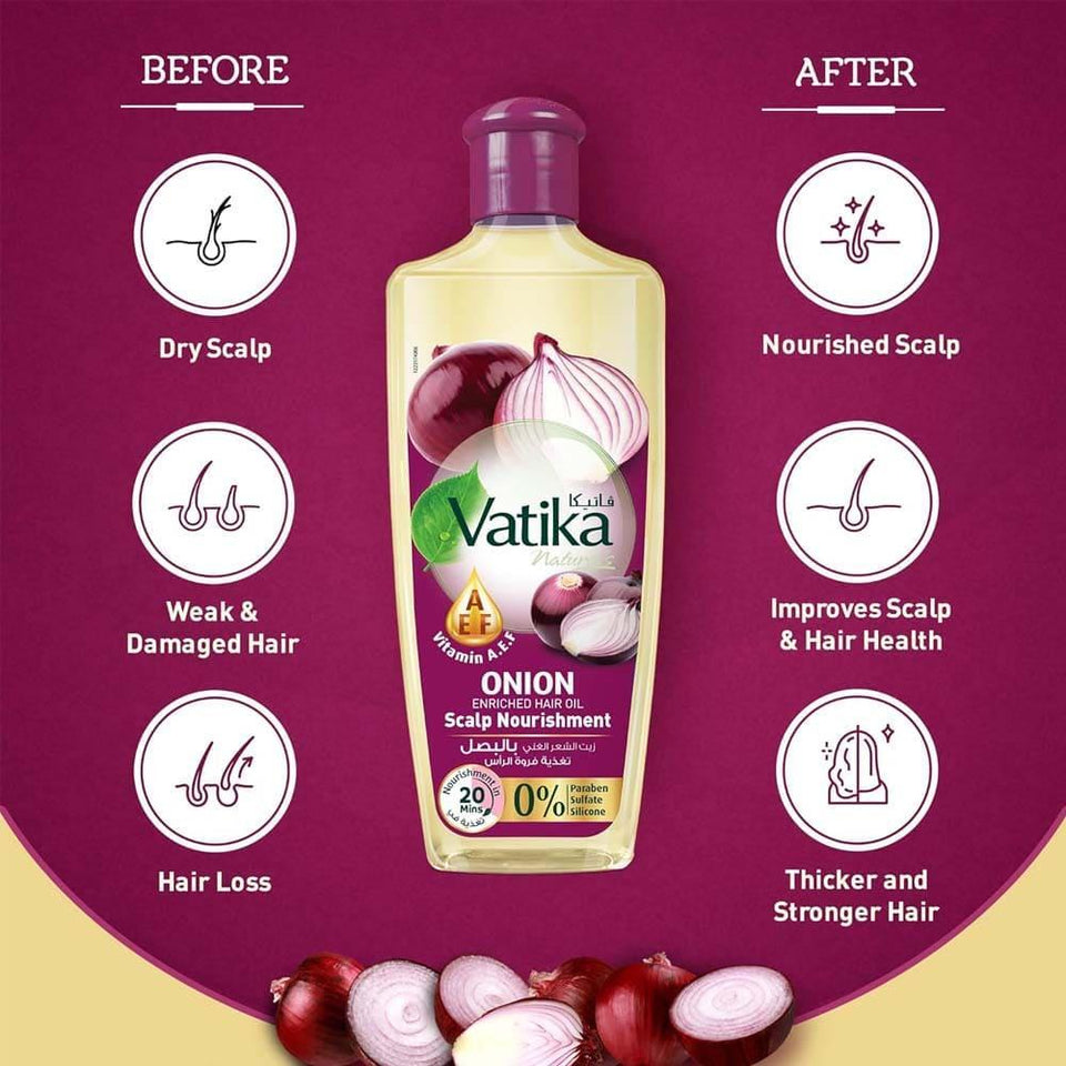 Vatika Onion Nourishing Hair Oil for Hair Growth & Strength 200ml