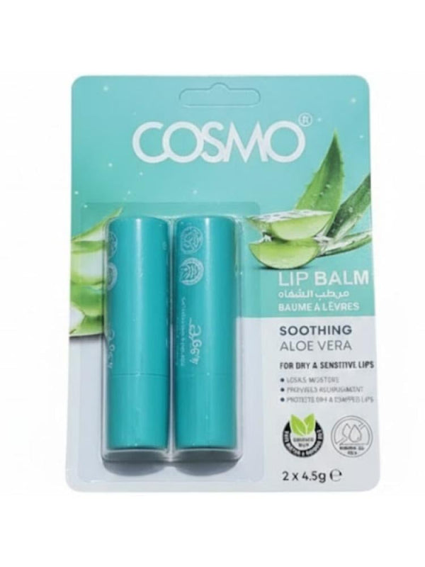 Cosmo Aloe Vera Lip Balm - 2 x 4.5g