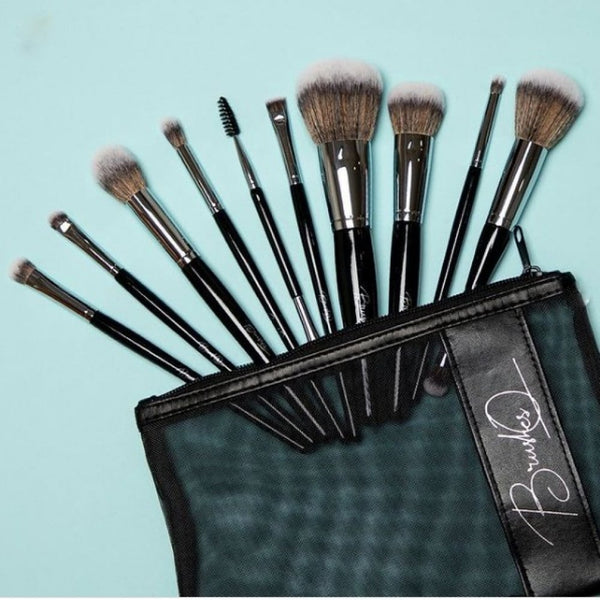 Eye Shadow Brush Set Synthetic Fibres Professional Application Brashes Q 10pcs