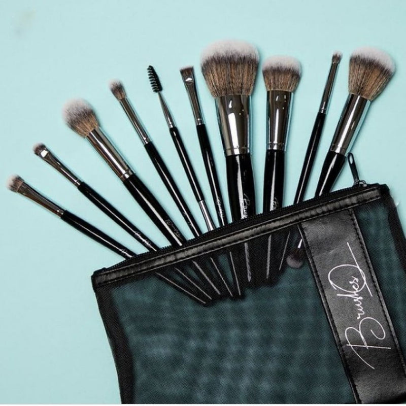 Eye Shadow Brush Set Synthetic Fibres Professional Application Brashes Q 10pcs