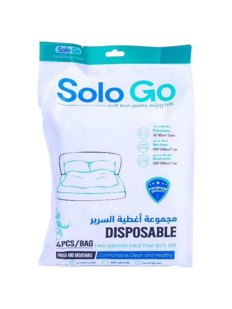 Disposable Bedding Set 4-Piece Travel Hygiene Solo Go