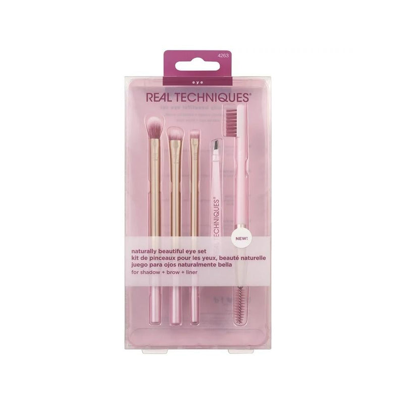 Real Techniques 5-Piece Eye Makeup Brush Set with Pointed Eyeshadow and Tweezers