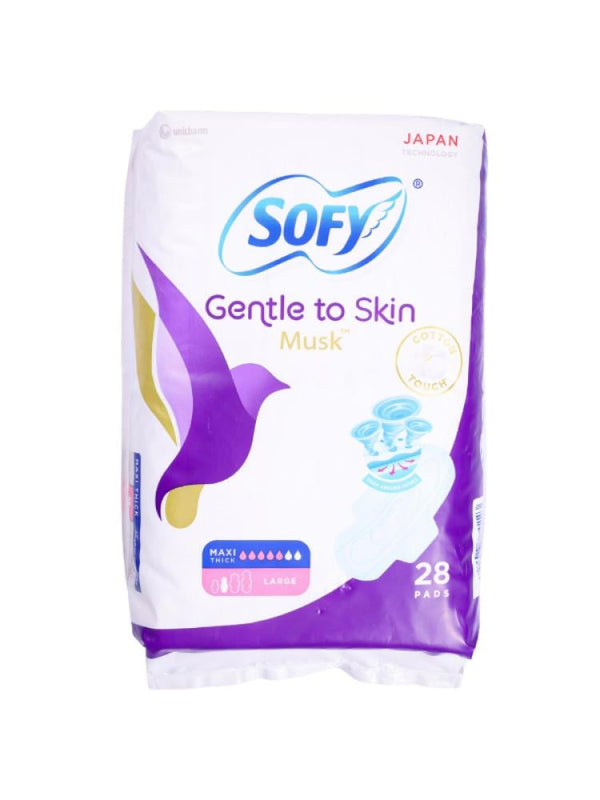 Sanitary Pads Large Wings Antibacterial Musk Sofy 28 Pads