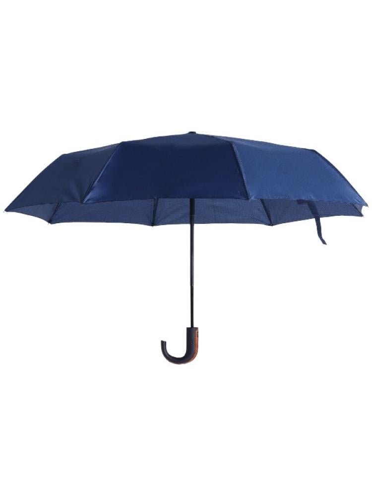 Automatic Umbrella with Wooden Handle - Blue