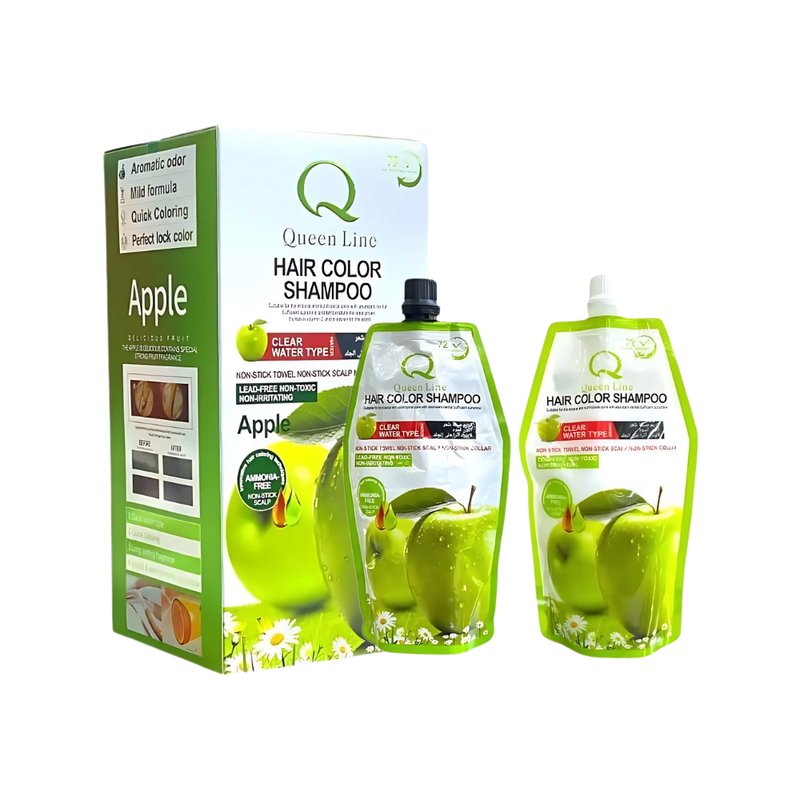 Ammonia-Free Black Hair Dye Gray Coverage Permanent Formula Queen Line 1000ml