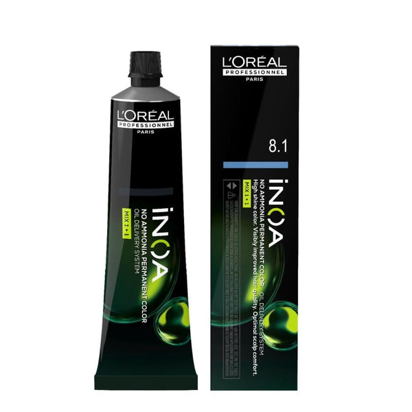 Blonde Hair Dye Light Ash 8.1 Inoa Ammonia Free L'Oreal Professionnel 60g