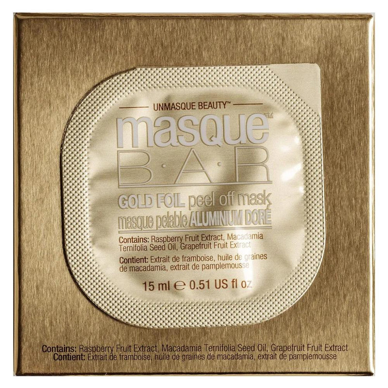 Gold Foil Peel Off Mask Radiance Boosting Hydrating Masque Bar 15ml