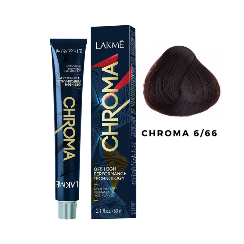 Lakme Ammonia-Free Permanent Hair Color, Dark Brown Blonde 6.66, 60ml
