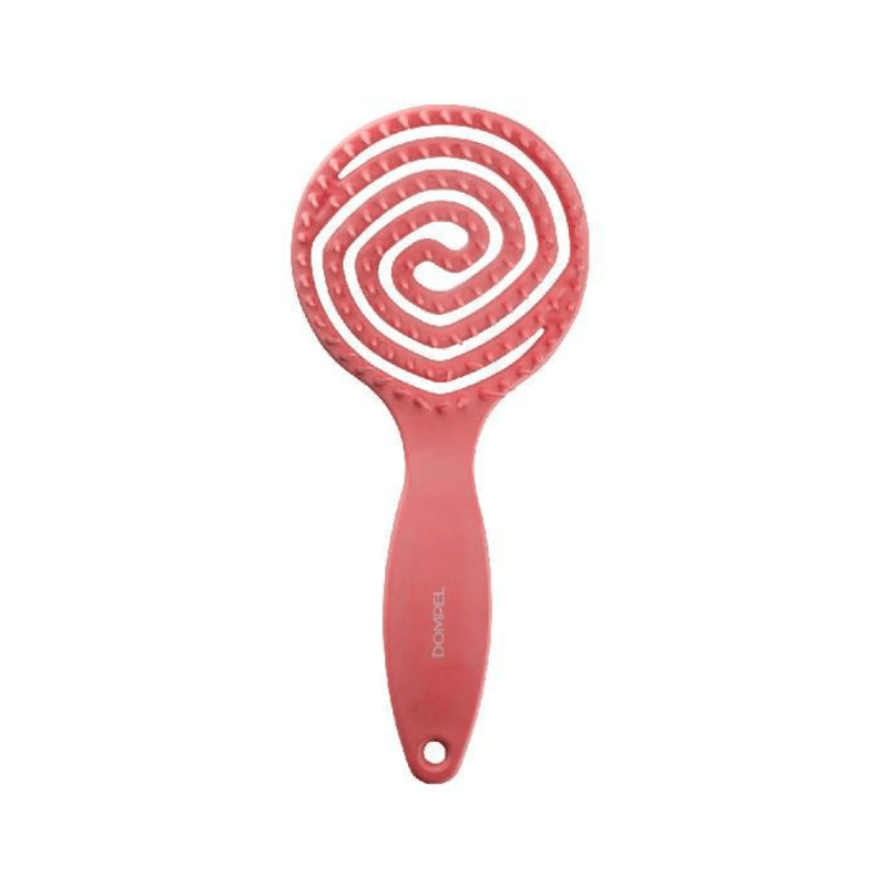 Dompel Detangling Hairbrush with Flexible Bristles - Pink, for All Hair Types