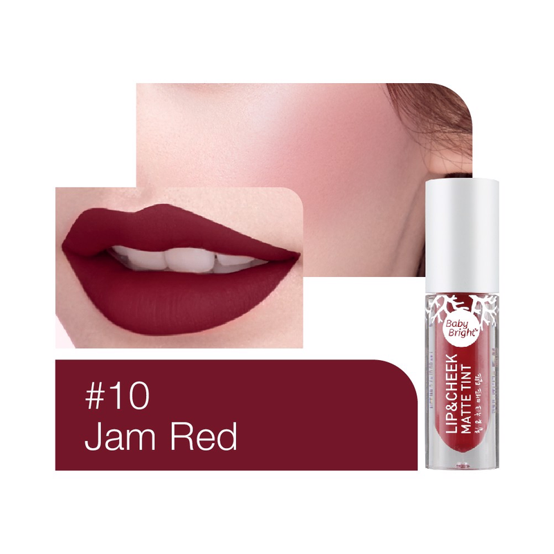 Lip and Cheek Tint Matte Finish Long-Lasting Red Jam Baby Bright 2.4g