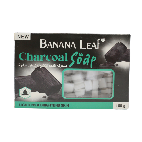 Banana Leaf Charcoal Soap with Activated Charcoal for Cleansing, 100g