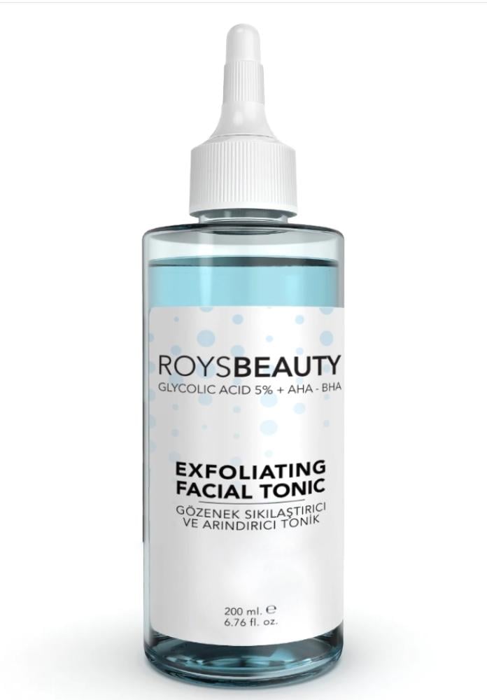 Exfoliating Facial Tonic Glycolic Acid AHA BHA Roys Beauty 200ml