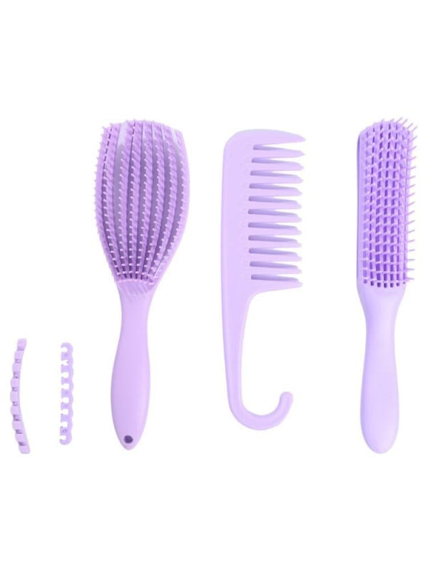 Hair System Purple Hairbrush Set 3 Pieces