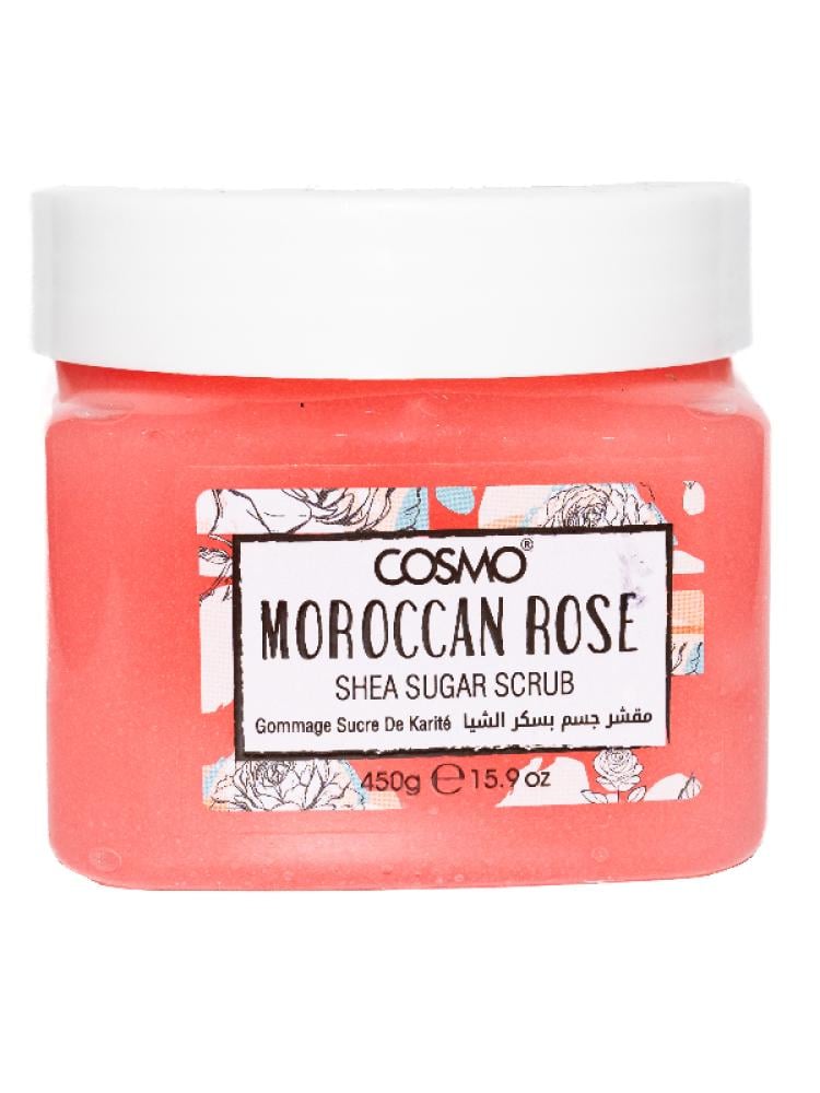 Shea Sugar Scrub Moroccan Rose Exfoliating Body Scrub Cosmo 450g