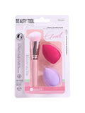 Salon System Makeup Brush Set with Sponges - 3 Pcs