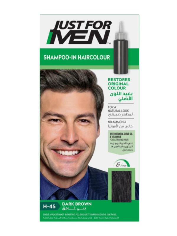 Dark Brown Hair Dye Results Natural Gray Coverage Just For Men 28g