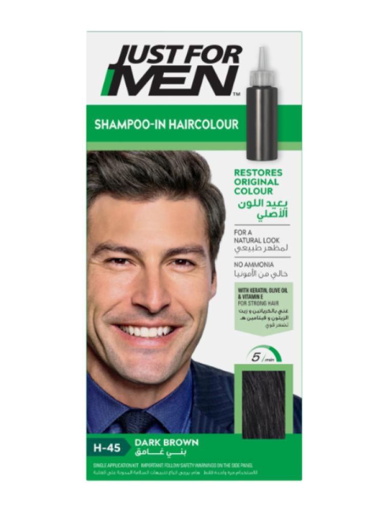 Dark Brown Hair Dye Results Natural Gray Coverage Just For Men 28g