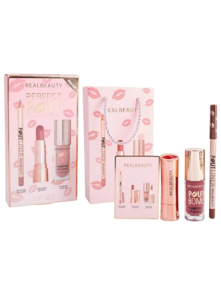Best Lip Set Lip Liner Lipstick Plumping Gloss Real Beauty 3 Pieces