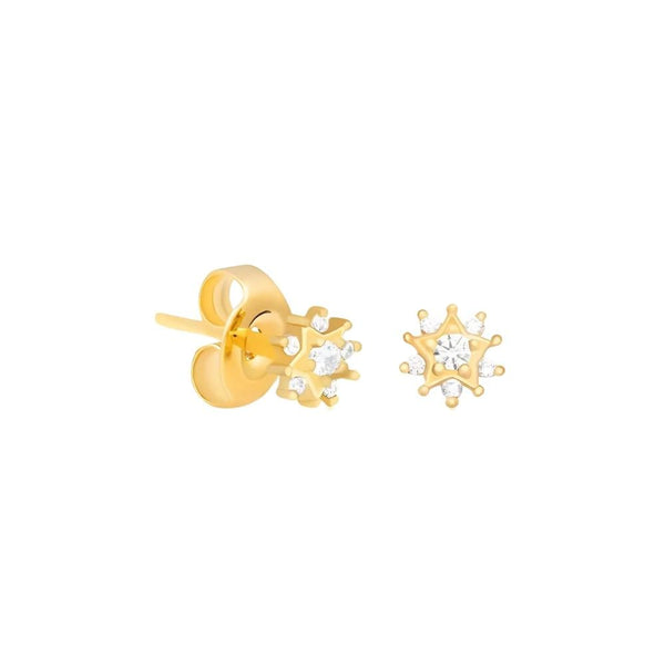 Navarro Star Flower Gold Post Earrings Sensitive Ears 1 Pair