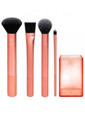 Real Techniques Essential Brush Set 4 Pieces Makeup Brushes Travel Case