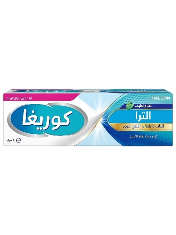 Corega Ultra Denture Fixative Cream, Fresh Mint - 40g