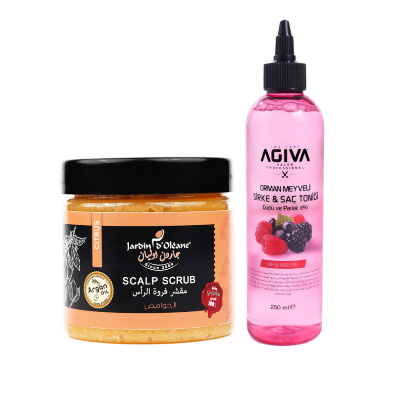 Scalp Care Set Hair Cleansing & Dandruff Removal Scrub + Tonic Jardin Îleane 250g + 250ml
