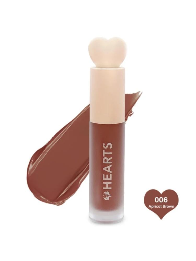 Matte Liquid Lipstick Apricot Brown 006 Non-Drying Vegan Hearts