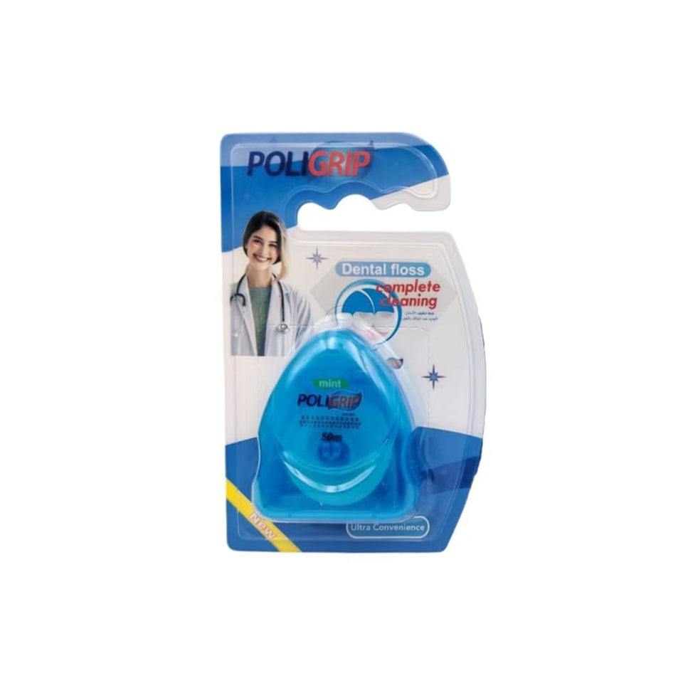 Poligrip Dental Floss Anti-Plaque & Tartar for Daily Oral Care 50m