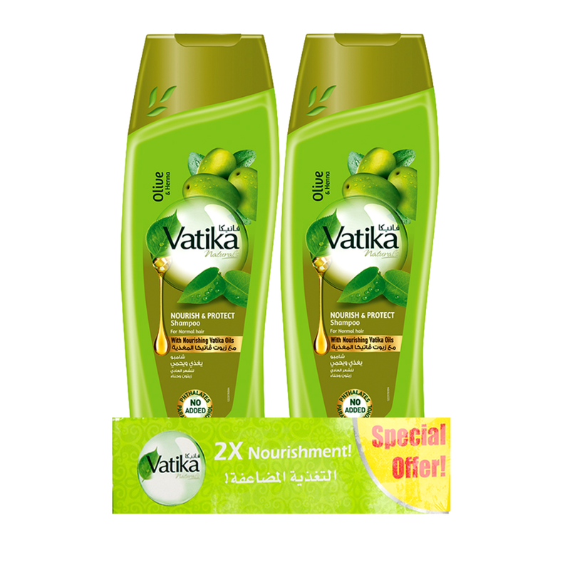 Vatika Nourishing Shampoo Olive and Henna for Normal Hair 2 x 350ml