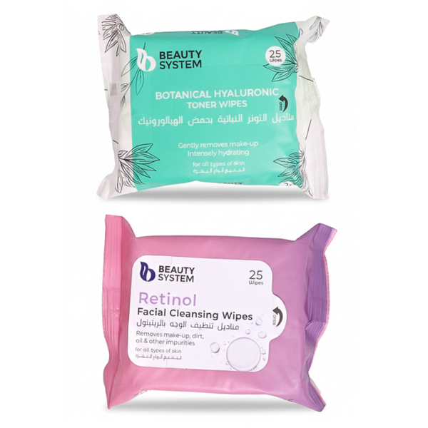 Beauty System Makeup Remover Wipes with Retinol & Hyaluronic Acid for All Skin Types