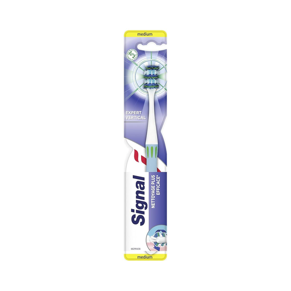 Manual Toothbrush Medium Bristle Vertical Expert Plaque Removal Signal 1 Piece