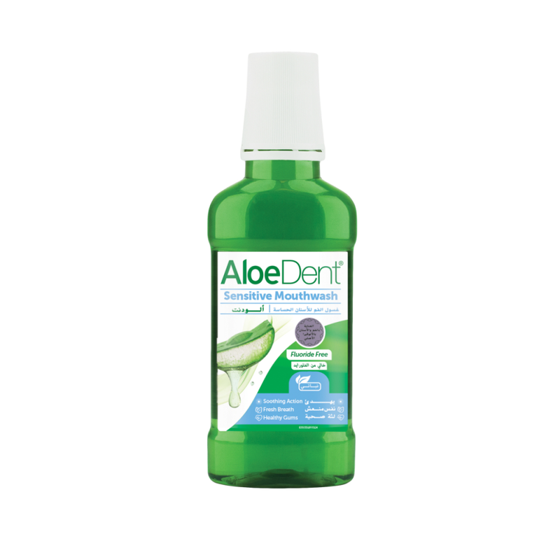 Mouthwash for Sensitive Gums Fluoride Free Aloedent 250ml