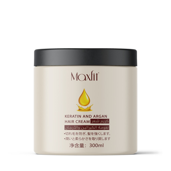 Hair Styling Cream Keratin Argan Oil Nourishing Max Fit 300ml