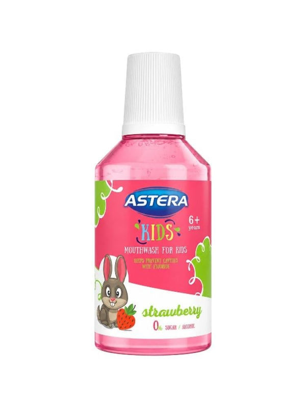 Children's Mouthwash Strawberry Cavity Prevention Astera 300ml